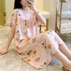 KASIHAN | Womens Summer Thin Cotton-like Nightgown Large Size