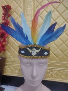 bando bulu mahkota bulu hiasan kepala aksesoris kepala karnaval tari terbaru bisa request warna