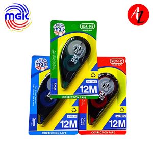 MGK MGK-145 School Office Correction Tape 12M - Cover Up Mistakes Easily Assorted Color