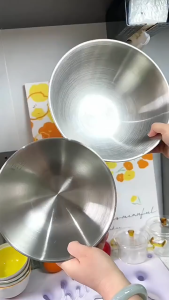 17/19/22CM Stainless Steel Bowl/Bowl Set/Mixing Bowl Stainless Steel/Multi-function Salad Bowl 碗 沙拉碗 不锈钢盆 刻度