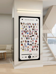 Creative Photo Wall Background Board Display Wall Felt Board Corkboard Felt Wall Sticker Message Board Wall Decoration Fancy Living Room Entrance Sticky Board Culture Wall Felt Version Polaroid Photo Wall