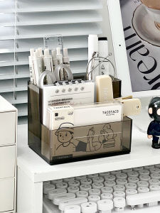 Acrylic Pen Holder Desk Organizer Transparent Office Supply Storage Box Simple Style Luxury Feel Student Desktop Acrylic Box