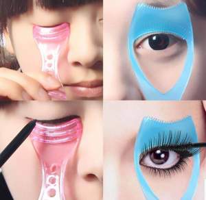 FOR EYELASHES + EYELINER 2IN1 Penggaris mata Pelentik bulu mata cantikkan bulu mata alat makeup