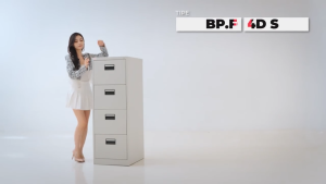Big Plan Filling Cabinet Besi Baja 4 Susun laci Grey | Cabinet File | Anti-Tilt | Lemari Arsip Besi
