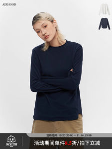Airhood Spring 2025 Long Sleeve Basic Style Womens T-shirt Korean Bottoming Shirt Design Sensation Commute Simple Cotton Blend