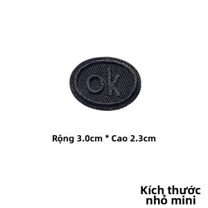 Miếng Vá Đen Tự Dính Thêu Thời Trang Cho Áo Khoác Lông Vũ T-shirt Quần Áo Thêu Huy Hiệu Không Để Lại Dấu Vết Miếng Vá Hở