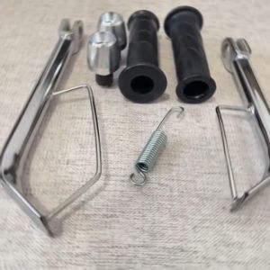 Paket 3 in 1 Handgrip Honda Standar Hitam Original + Jalu Stang Model PCX Chrome + Standar Samping Honda Ring 14 Ring 17 Grip Honda PCX Vario Beat Supra