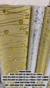 Sticker Wallpaper Dinding Lemari Dapur Meja Anti Panas Waterproof Bahan Tebal Ukuran L-122Cm Best Premium