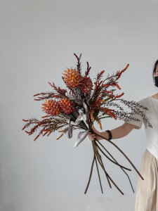 Autumn Color Realistic Sunflower Vintage Bouquet Decor