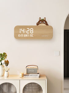 ZEDUO | Rustic Style Totoro Digital Wall Clock