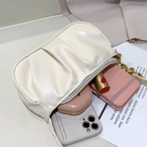 Double.lucky ใหม่ กระเป๋าแฟชั่น สะพายไหล่ สายโซ่คล้อง สีพาลเทล ขนาดเล็ก