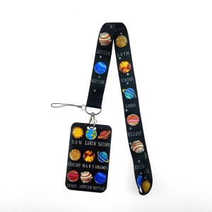 Polyester Digital Print Rocket Planet Spaceship Mobile Phone Lanyard Neck Strap ID Card Holder Camera Strap Other Brand