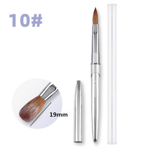 100% Pure Kolinsky Nail Brush Silver UV Gel Polish Nail Art Extension Builder Manicure Nail Pen Painting Drawing Brushes