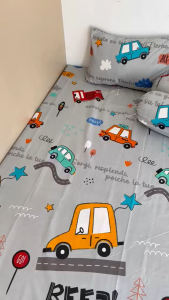 Sprei Karakter Anak Motif MOBIL BEEP Berkualitas Premium Set Sarung Bantal Sarung Guling Tali Kain