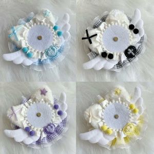 Cute Wing Cat Ear Badge Holder DIY Handmade Lace Grid Ribbon Badge Base Decorative Pin Case for Anime Ita Bag Goozi Display New