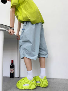 Quần Short Nam Ice Silk Quick Dry Paratrooper Dopaamine Summer Sport Style Beach Seven-Five Pants Thêu Quần Dài Thường Ngày