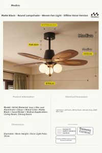 FANCY LAMP CLUB | Vintage Rattan Pendant Fan Light