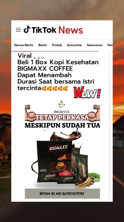 Kopi Bigmaxx Original Minuman Kopi Siap Saji Penambah Stamina Tahan Lama Pria Isi 10 Sachet