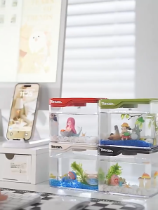 HD Aquarium Transparent Plastic Goldfish Tank For Home Desktop Office Living Room