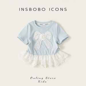 insbobo | Áo Thun Tay Ngắn Phong Cách Công Chúa cho Bé Gái
