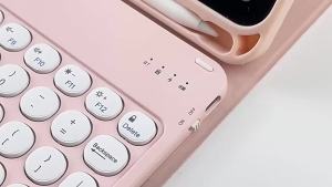HANSONG | Multilingual Bluetooth Round Keycap Keyboard for iPad Air Pro Wireless Rechargeable Keyboard for Phone Tablet Laptop Universal