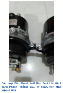 Bầu Phanh (Thắng) hơi Bầu búp sen Lốc Kê Sau 2 Tầng EQ6800 EQ140 Ty Phi 12 Phi 14 Phi 16 Khoảng cách 2 tâm bằng 80mm