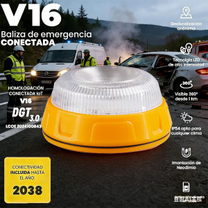 V16 Geolocation DGT 3.0 Approved Car Emergency Light Compulsory use in January 2026， GPS Position and Data Validity Period 2038