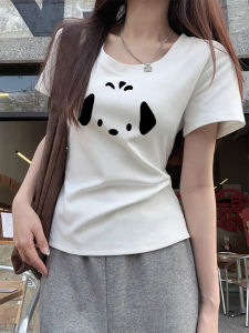 Slim Fit Pure Cotton Short Sleeve T-Shirt Womens Fashion White Basic Style Summer Top round Neck Casual Commute Style