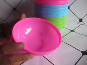 Mangkuk Plastik Warna Mangkok Bulat per Lusin 12 Pcs GJ