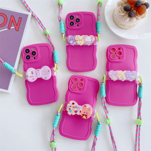 Zeallion Cute Phone Crossbody Chain Back Clip Phone Case For [Apple iphone 6 6s 7 8 X XS XR 11 12 13 Pro Max 14 Plus] Detachable Bow Heart Lanyard Adjustable Girl Lady Neck Strap