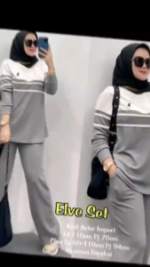 BANYAK DICARI ONESET ELVE WANITA TERBARU MATT KATUN ADEM / BAJU SETELAN ELVE PINGGAG CELANA KARET TERLARIS KEKINIAN