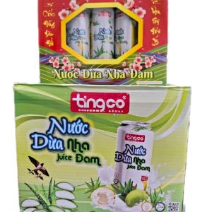 combo 5 hộp quà tết nước dừa nha đam tinggo gắng kết yêu thương( hộp 5lon 320m)đậm đà thơm ngon đúng chuẩn vi dừa tươi kết hợp với nha cho hương vị nước dừa nha đam thơm ngon tuyệt hảo