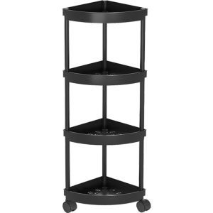 ตู้เสื้อผ้าในห้องน้ำแบบสามเหลี่ยม ชั้นวางของหลายชั้นสำหรับห้องน้ำ ติดกับมุม ตู้เก็บของในห้องน้ำ ตู้เก็บของในห้องน้ำแบบเคลื่อนที่