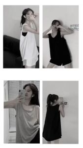 🎀Korean Fashion🎀เสื้อกล้ามโอเวอร์ไซส์ ทรงแขนกว้าง 3 สี สีพื้นสวยๆ