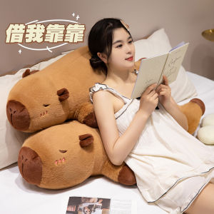 JOJO CASTLE Cute Soft Sleepping Pillow Capybara Plush Doll Kawaii 60/80/100cm Long Capybara Plush Pillow Stuffed Toy Stuffed Animals Birthday Gift Home Decor 水豚抱枕
