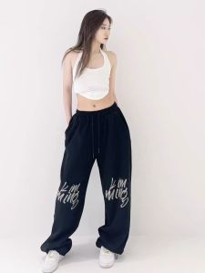 Quần Dài Thể Thao Hip Hop Graffiti Street Jazz Rộng Rãi Thường Ngày Cho Nữ Quần Dài Cotton Thoải Mái Mùa Thu 2024