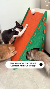 HIPIPET Cat Cave Bed Durable No-Shedding Felt Cat Scratching Board and Bed Combination Triangular Wall-Mounted Thickened 9mm Felt Polyester Felt Material Anti-deformation Hideaway Nest Felt Cat Scratcher