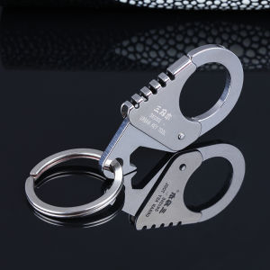 Stainless Steel Three-Blade Wood Keychain Mens Waist Hanging Car Key Holder Multi-Functional Tool Engraved Creative Gift