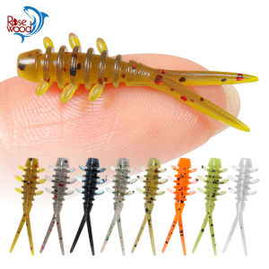 Gỗ Hồng Sắc 25 Mm Micro Con Sâu Mềm Mồi Câu Cá TPR Nổi Silicone Swimbait Cho Bắt Ngựa Cá Thu 20 Chiếc/Hộp Đại Dương Bãi Biển Sông Dụ