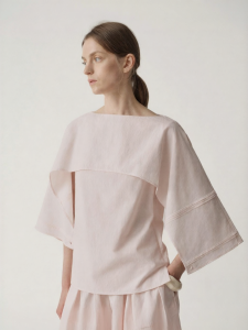 INSIS FEMME | TENCEL Cotton Summer New Design Handmade Tuck Draped Cape Shirt