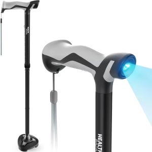Walking Cane Stick Crutch with LED lamp Black