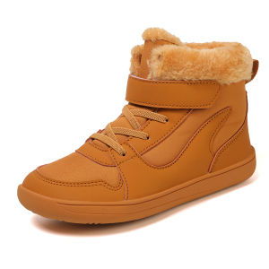 2026 New Kids Barefoot Snow Boots Wide Toe Winter Warm Fur Lined Shoes for Boys Girls Cold Weather Outdoor Sneakers