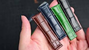 20mm Genuine Leather Watch Strap for Rolex Water Ghost Submariner GMT DAYTONA Yacht Maste BlackGreen Water Ghost Watch Accessori