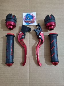 handle rem stelan ninja 150 R RR jarum sisik cnc + jalu as roda naga cnc + jalu stang domino + handgrip grip domino sisik paket