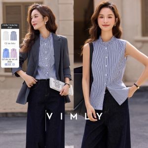 Vimly | Áo Không T Tay Peter Pan Màu Xanh