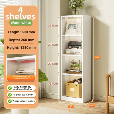Reinforced Corner Bookshelf with Door and Narrow Space Fitting