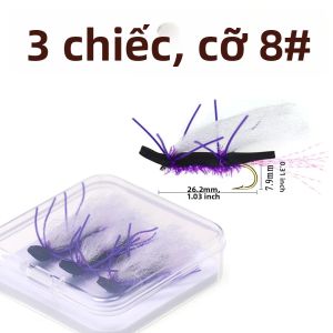 Bộ 3 Mồi Câu Cá Chernobyl Màu Trắng Và Tím Bimoo # 6 # 8 # 10 Mồi Câu Nổi Trên Mặt Nước Dành Cho Câu Cá Hồi Cá Vược Ở Sông Hồ Ao Hồ