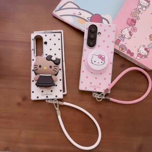 Sanrio | Fashion Cute Sanrio HelloKitty Phone Case For Samsung Z Fold 8 7 6 5 4 For Magsafe Wireless Charge Shockproof Protective Cover