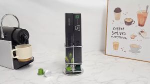 40 Nespresso Coffee Pods Holder Coffee Capsules Dispensing Tower Rotating Stand Storage Shelve Organization Soporte