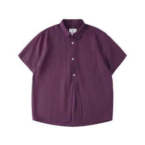 Áo Sơ Mi Tay Ngắn Chất Liệu Tencel Lông Cừu Hình Placket Khuyết Đều